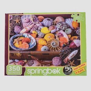 Springbok Vacation Treasures 350 Piece Jigsaw Puzzle Seashells Beach 33-50044